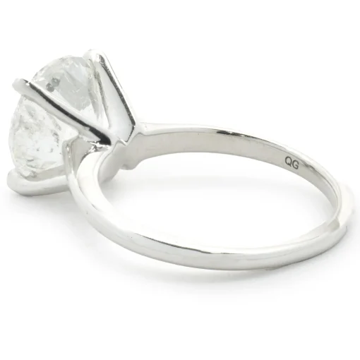 14 Karat White Gold Round Brilliant Cut Diamond Engagement Ring