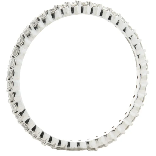 14 Karat White Gold Round Brilliant Cut Diamond Eternity Band