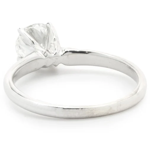 14 Karat White Gold Round Brilliant Cut Diamond Engagement Ring