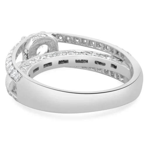 18 Karat White Gold Round Brilliant Cut Diamond Engagement Ring