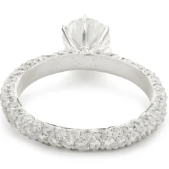 14 Karat White Gold Round Brilliant Cut Diamond Engagement Ring