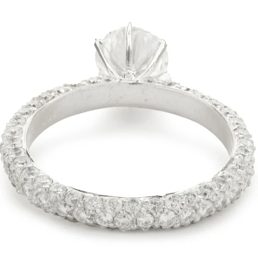14 Karat White Gold Round Brilliant Cut Diamond Engagement Ring