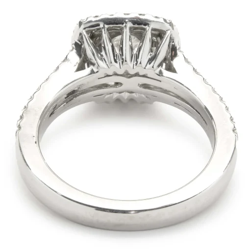 14 Karat White Gold Round Brilliant Cut Diamond Engagement Ring