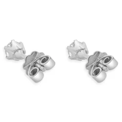 18 Karat White Gold Round Brilliant Cut Diamond Stud Earrings