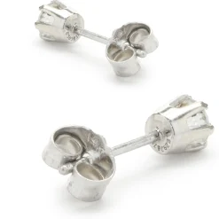 14 Karat White Gold Round Brilliant Cut Diamond Stud Earrings