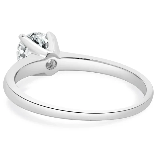 14 Karat White Gold Round Brilliant Cut Diamond Engagement Ring
