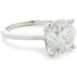 14 Karat White Gold Round Brilliant Cut Diamond Engagement Ring