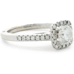 18 Karat White Gold Round Brilliant Cut Diamond Engagement Ring