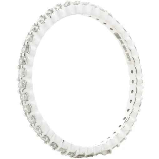 14 Karat White Gold Round Brilliant Cut Diamond Eternity Band