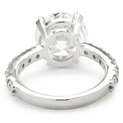 14 Karat White Gold Round Brilliant Cut Diamond Engagement Ring