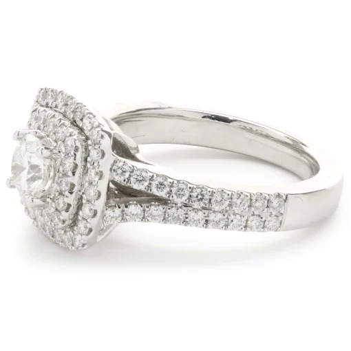 14 Karat White Gold Round Brilliant Cut Diamond Engagement Ring