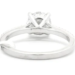 14 Karat White Gold Round Brilliant Cut Diamond Engagement Ring