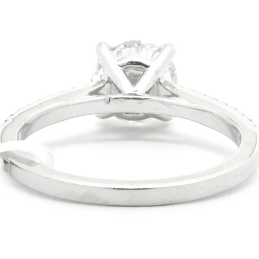 14 Karat White Gold Round Brilliant Cut Diamond Engagement Ring