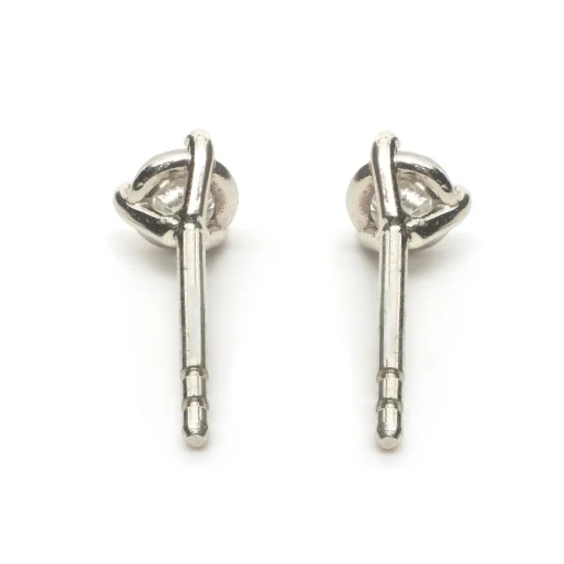 14 Karat White Gold Round Brilliant Diamond Stud Earrings