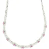 18 Karat White Gold Ruby and Diamond Halo Collar Necklace