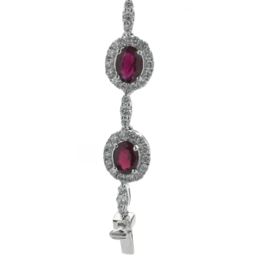 18 Karat White Gold Ruby and Diamond Necklace