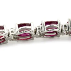 18 Karat White Gold Ruby and Diamond Alternating Inline Bracelet