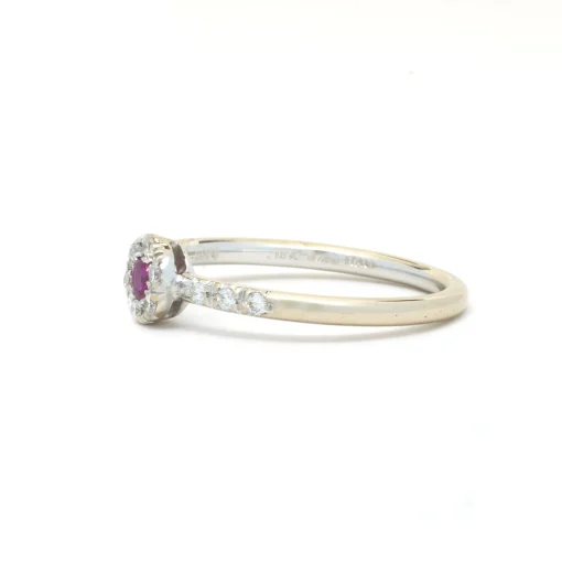 18 Karat White Gold Ruby and Diamond Ring
