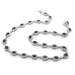 18 Karat White Gold Ruby and Diamond Necklace