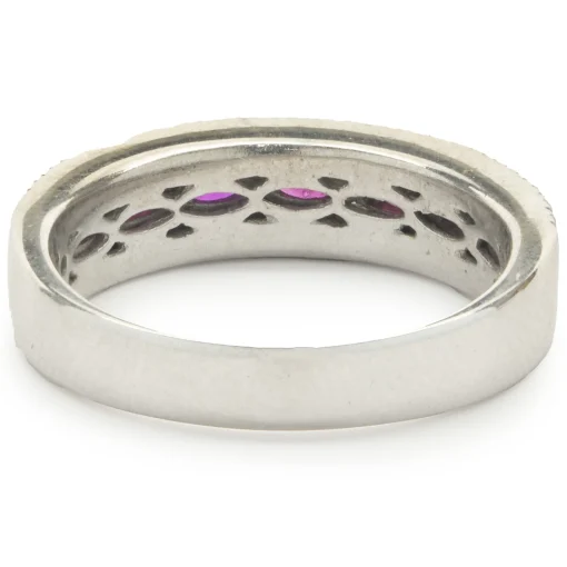 14 Karat White Gold Ruby and Diamond Band