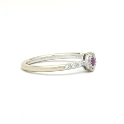 18 Karat White Gold Ruby and Diamond Ring