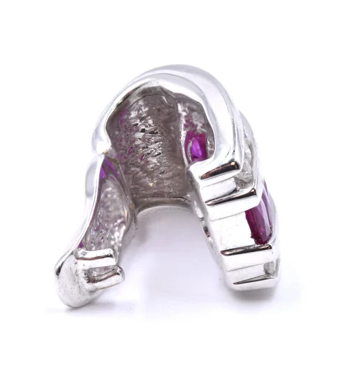 18 Karat White Gold Ruby and Diamond Slide Pendant