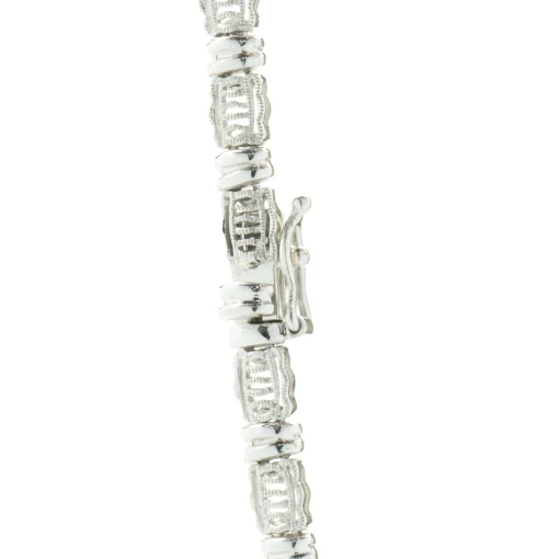 18 Karat White Gold Ruby and Diamond Halo Collar Necklace
