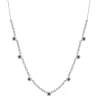 14 Karat White Gold Sapphire and Diamond Halo Station Necklace