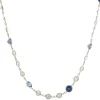 18 Karat White Gold Sapphire and Diamonds By The Yard Necklace