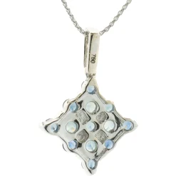 18 Karat White Gold Sapphire and Diamond Kite Necklace