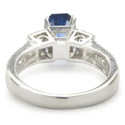 14 Karat White Gold Sapphire and Diamond Ring