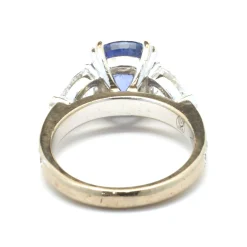 18 Karat White Gold Sapphire and Diamond Three Piece Ring Set