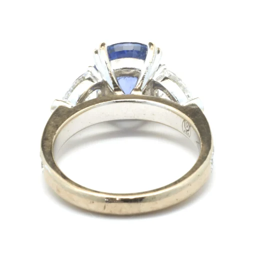 18 Karat White Gold Sapphire and Diamond Three Piece Ring Set