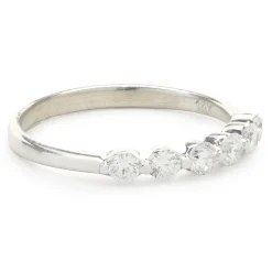 14 Karat White Gold Shared Prong Diamond Band
