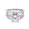 18 Karat White Gold Simon G Diamond Semi Mount with CZ Center and Matching Diamond Band