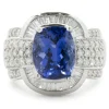 14 Karat White Gold Tanzanite and Diamond Cocktail Ring