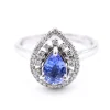 14 Karat White Gold Tanzanite and Diamond Ring