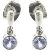 14 Karat White Gold Tanzanite and Diamond Drop Earrings
