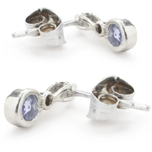 14 Karat White Gold Tanzanite and Diamond Drop Earrings