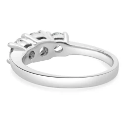 14 Karat White Gold Three Diamond Engagement Ring