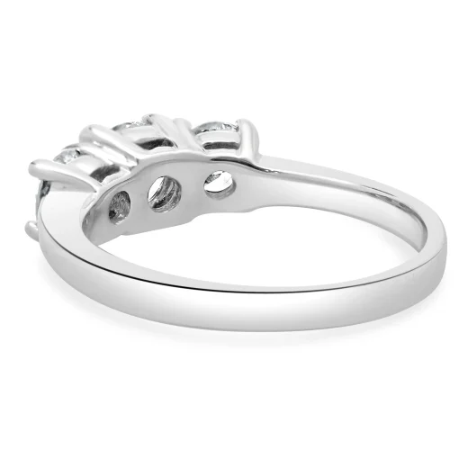 14 Karat White Gold Three Diamond Engagement Ring