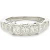 14 Karat White Gold Three Princess Cut Diamond Ring