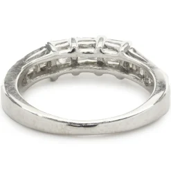 14 Karat White Gold Three Princess Cut Diamond Ring