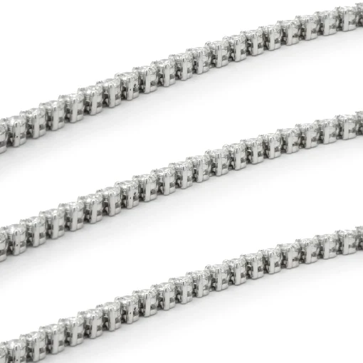 14 Karat White Gold Three Prong Diamond Tennis Bracelet