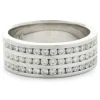 18 Karat White Gold Three Row Channel Set Diamond Band