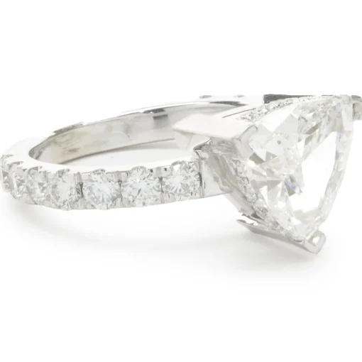 14 Karat White Gold Trillion Cut Diamond Engagement Ring