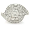 14 Karat White Gold Vintage Diamond Swirl Ring