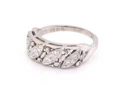 14 Karat White Gold Vintage Diamond Band