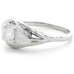 18 Karat White Gold Vintage Art Deco Diamond Engagement Ring