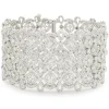 14 Karat White Gold Wide Diamond Lattice Bracelet